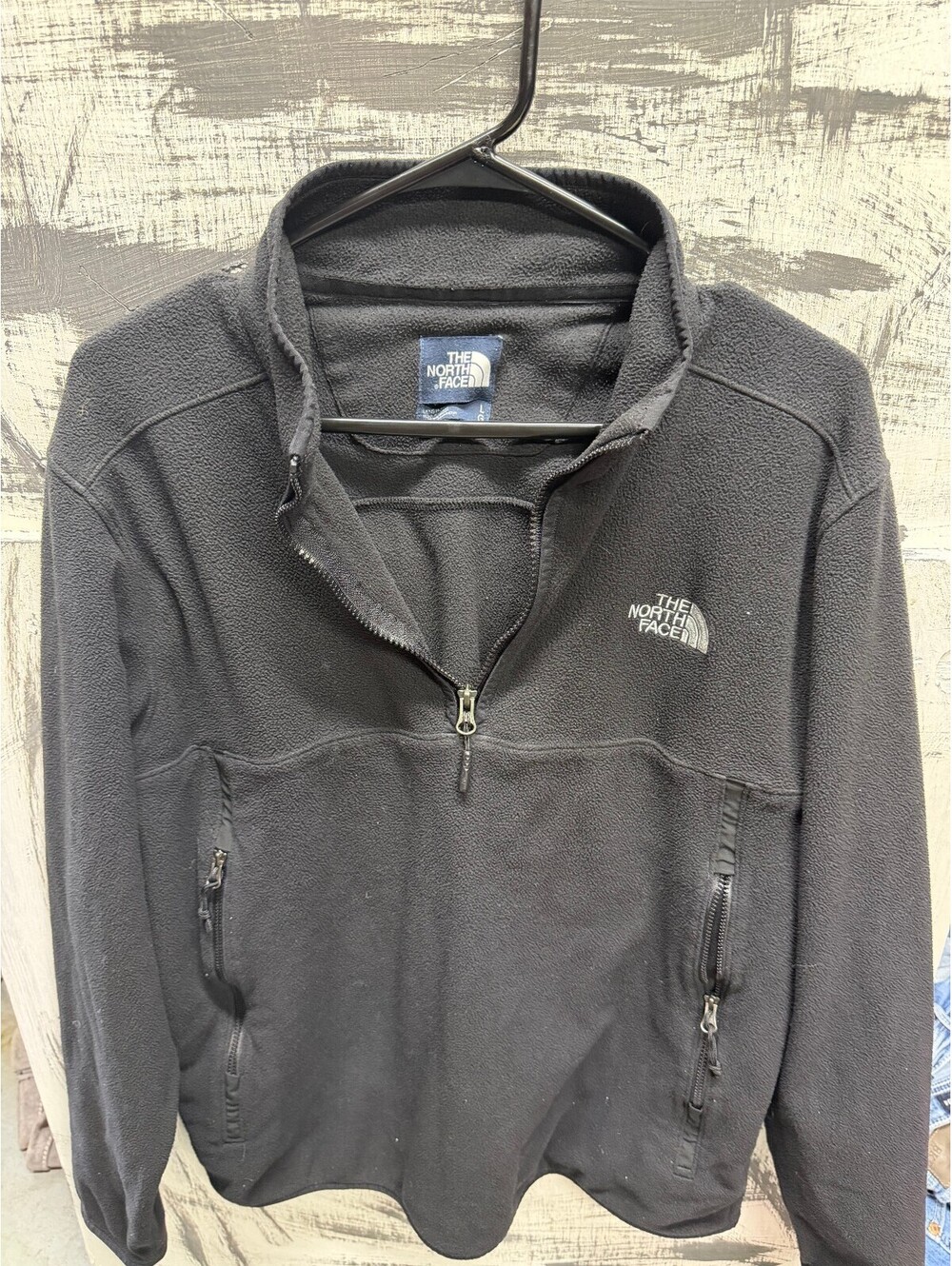 the north face mens black quarter zip fleece